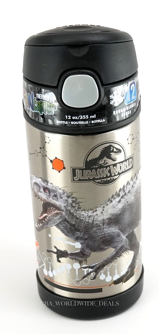 NEW Jurassic World Stainless Steel 12oz Thermos Funtainer Indominus Rex