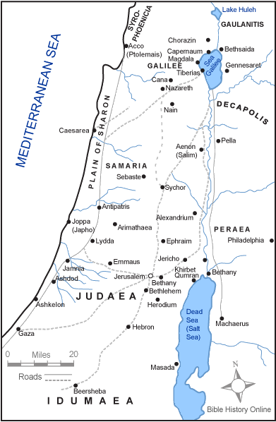 a map of israel in jesus time. a map of israel in jesus time