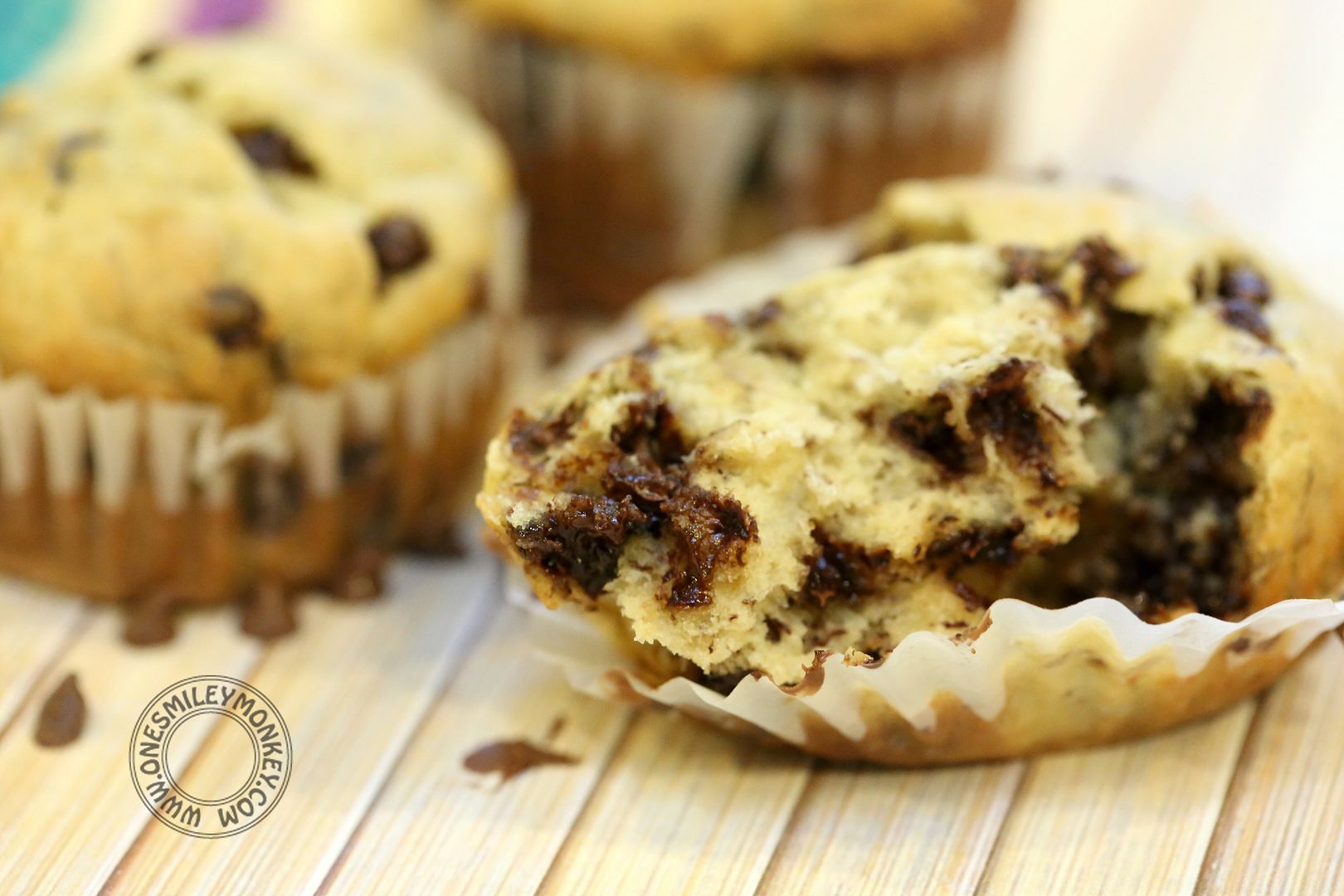 No Butter Banana, Chocolate Chip Muffins {Recipe}
