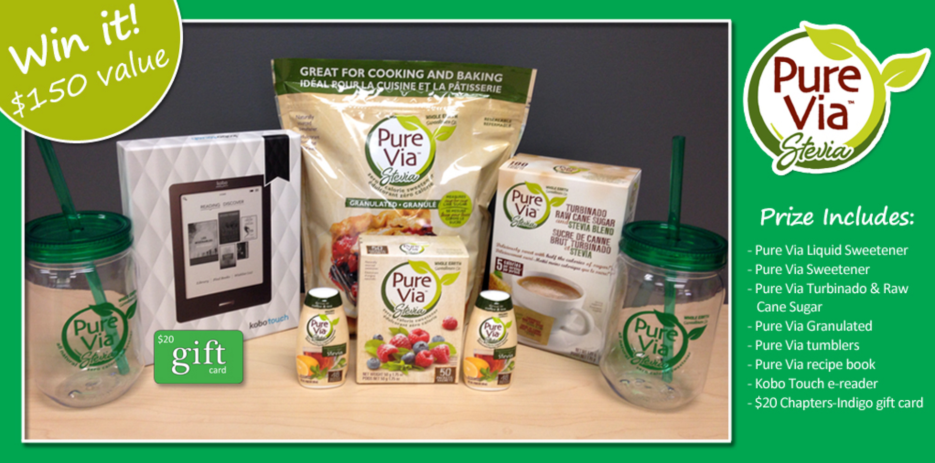 Pure Via Stevia Zero Calorie Liquid Sweetener {Gift Basket Giveaway