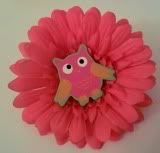 Hot Pink Owl Hair Flower