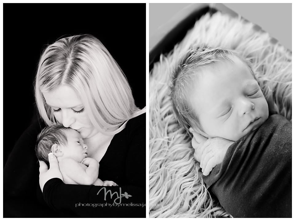 Newborn boy with mom, black and white images, www.photographybymelissaj.com