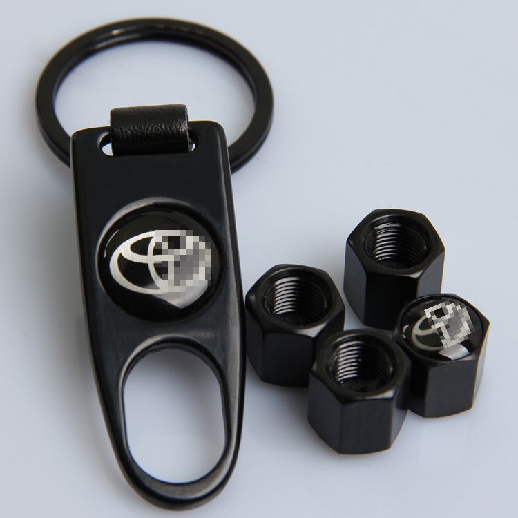 4 Pcs Car Wheel Airtight Tyre Tire Stem Air Valve Caps Fit Toyota Black