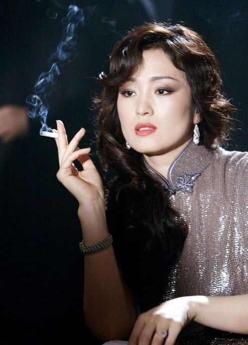 Gong Li Smoking Cigarettes