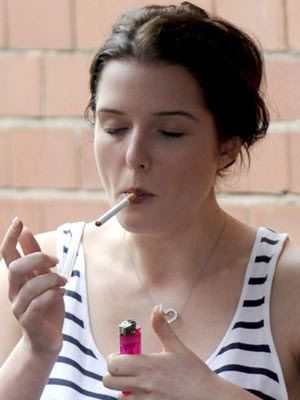 Helen Flanagan Smoking Cigarettes