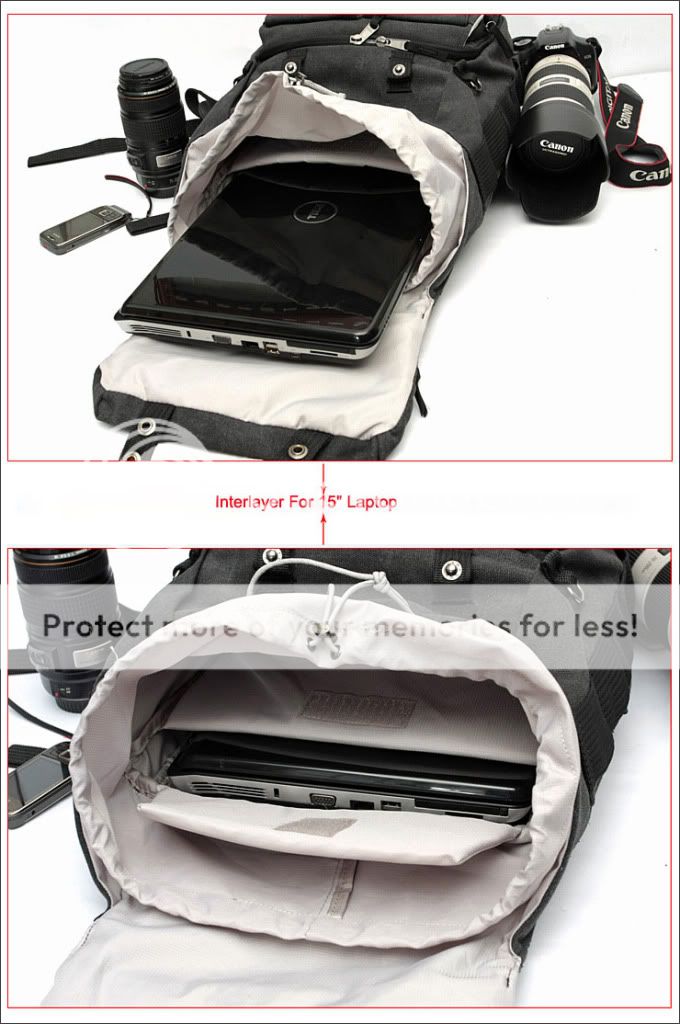 Hot Canvas Vintage DSLR SLR Camera Bag Laptop Notebook Backpack For 