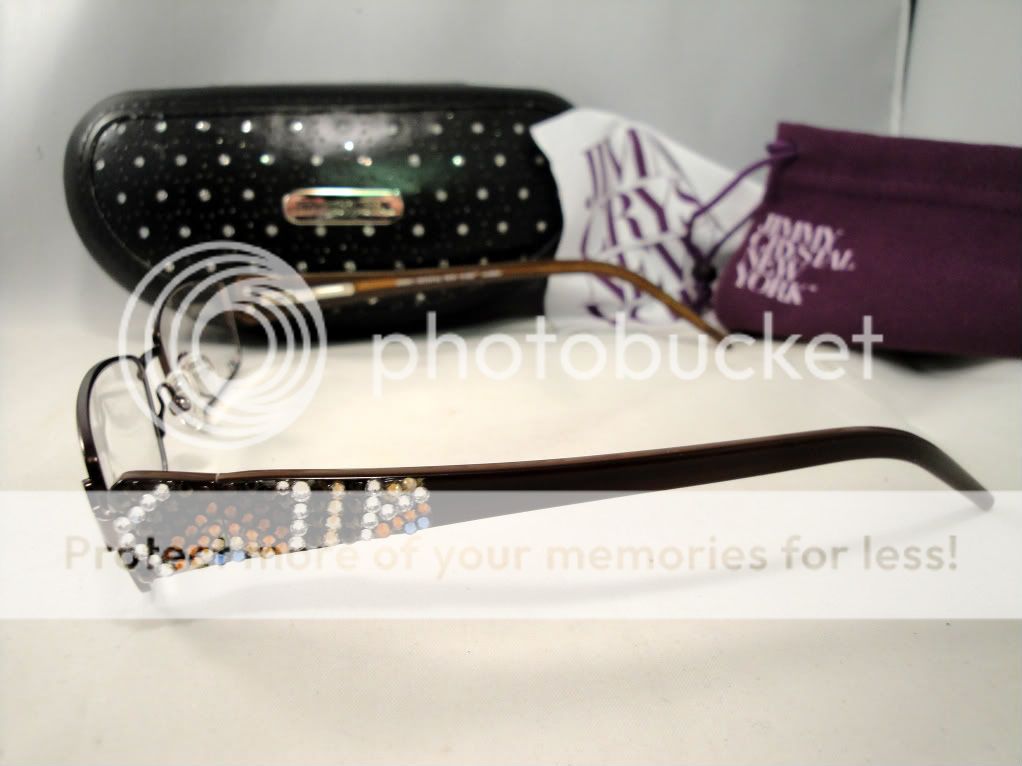 Jimmy Crystal New York Garbo Eyeglasses in Black w/ Swarovski 