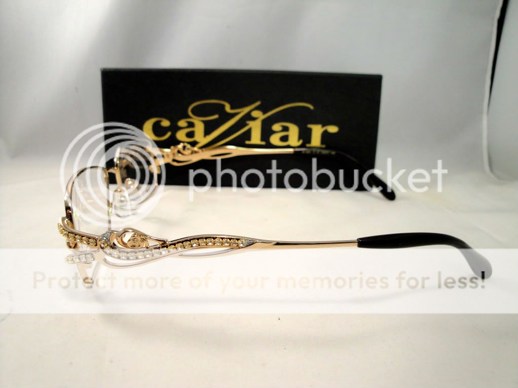 Caviar M1651 Eyeglasses in Gold w/ Crystals (54*17_140)  