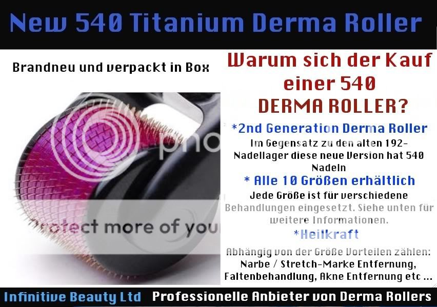 Neu Derma Roller 540 Derma Rolle Akne Narben Cellulite Falten