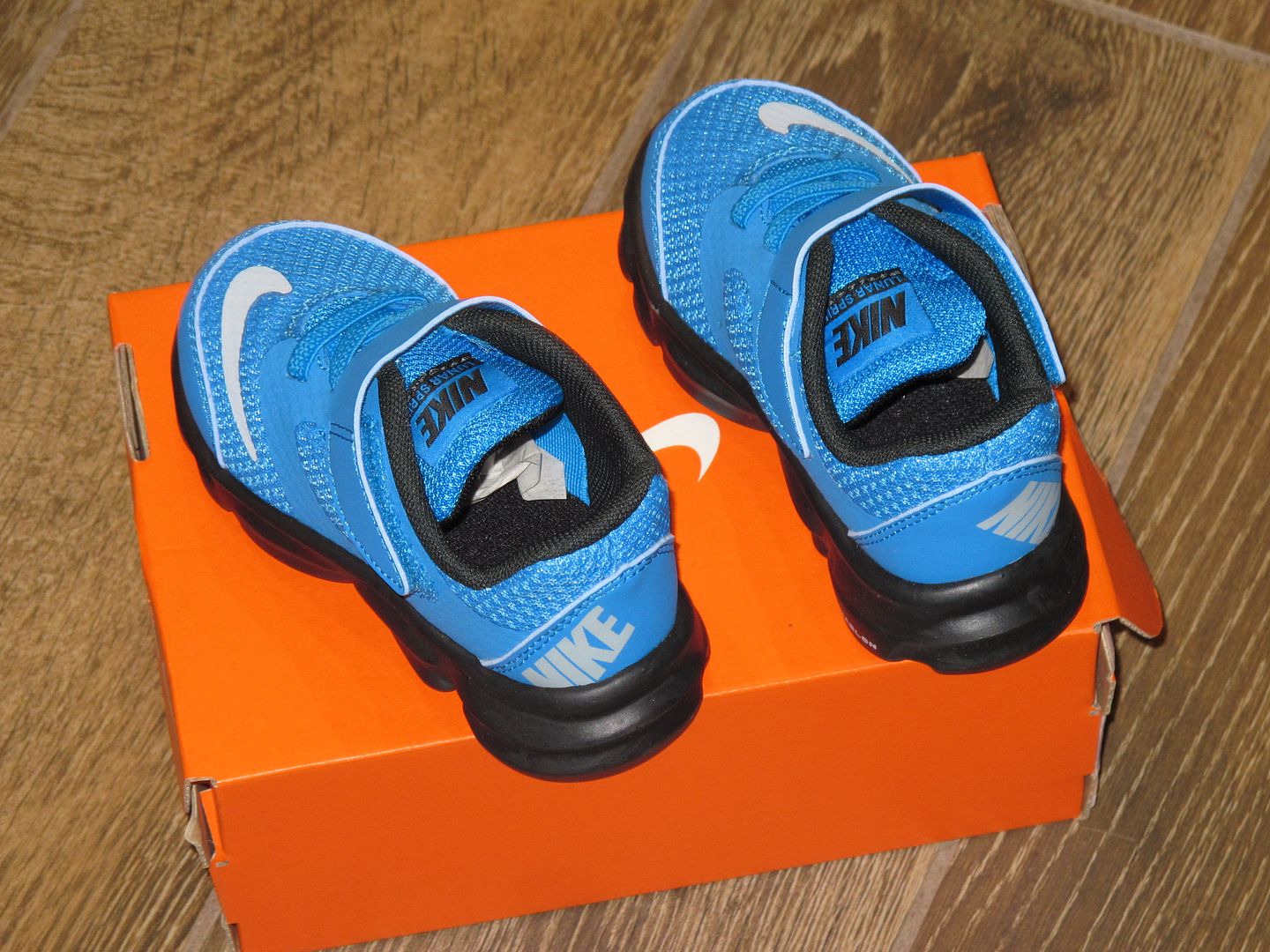 New Nike Lunarsprint TDV Boys Toddler Light Blue Black Running Shoes Size 8c
