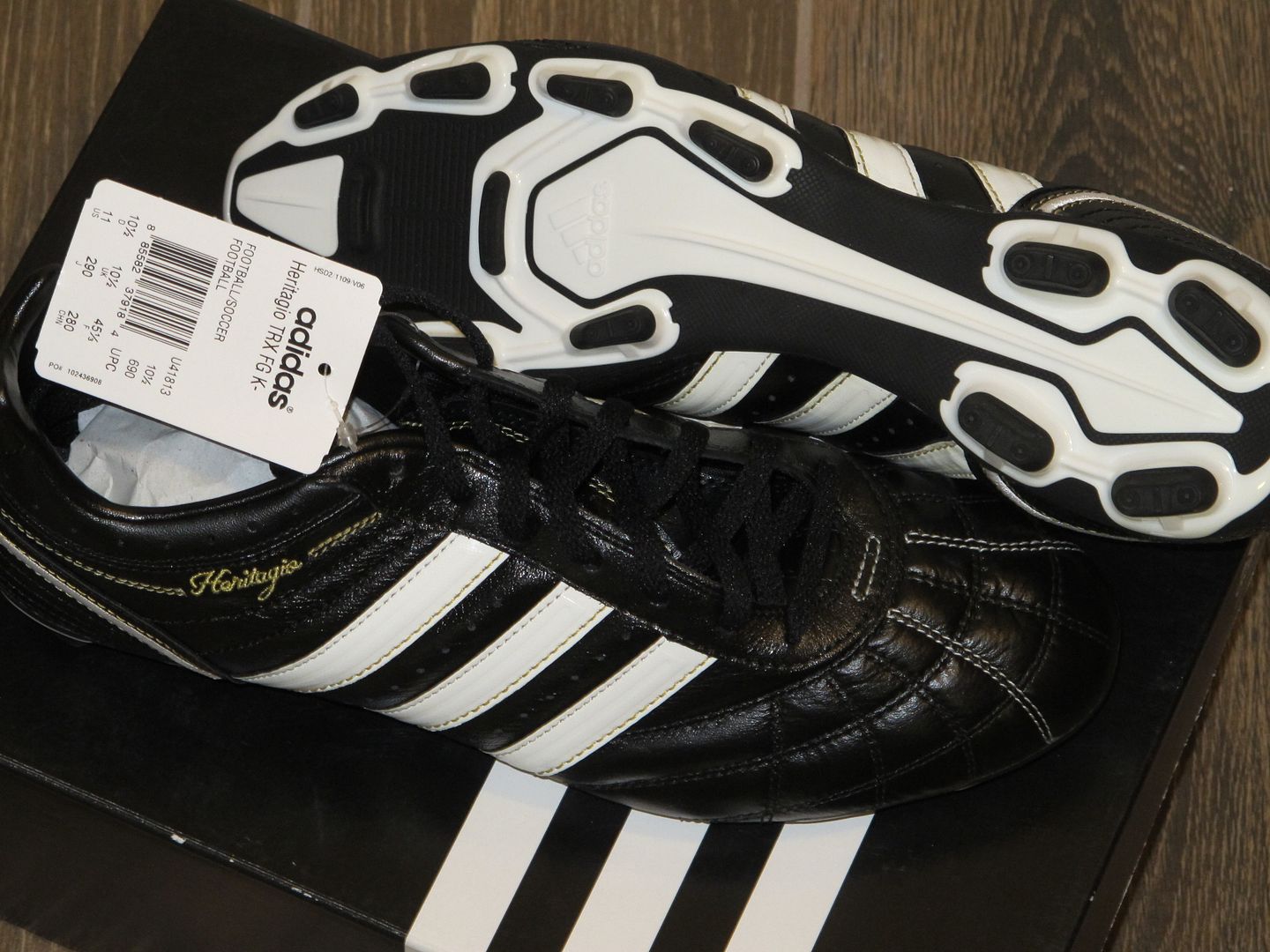 New Men's Adidas Heritagio TRX FG K Leather Football Soccer Cleat Size 11 U41813