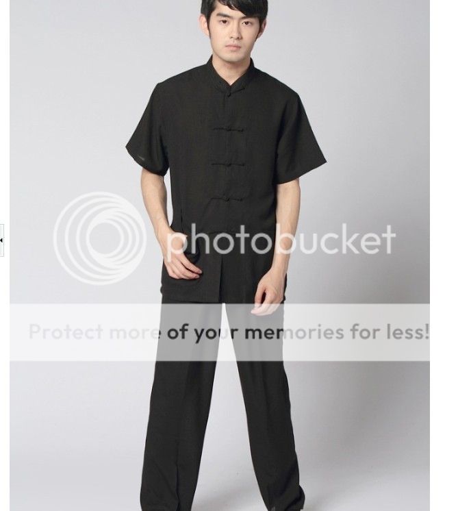 Handsome Chinese Style Men's Linen Kung Fu Suit Sz M L XL XXL XXXL