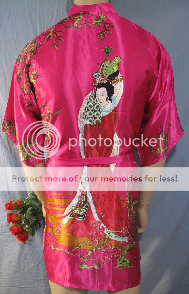 Charming Chinese Silk Women's Kimono Robe Gown Red